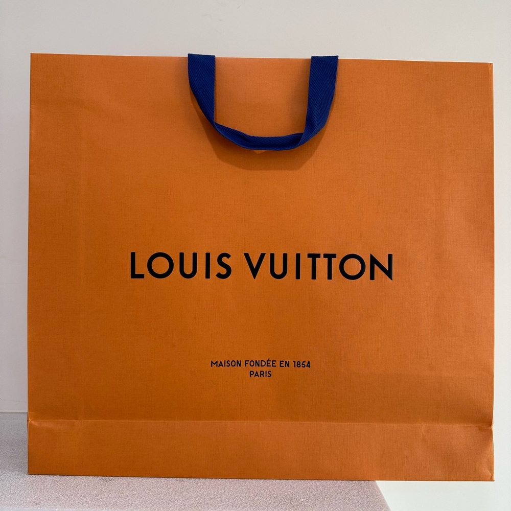 Louis Vuitton Orange Paper Shopping Bag | Size 20.75x4.75x19 inches